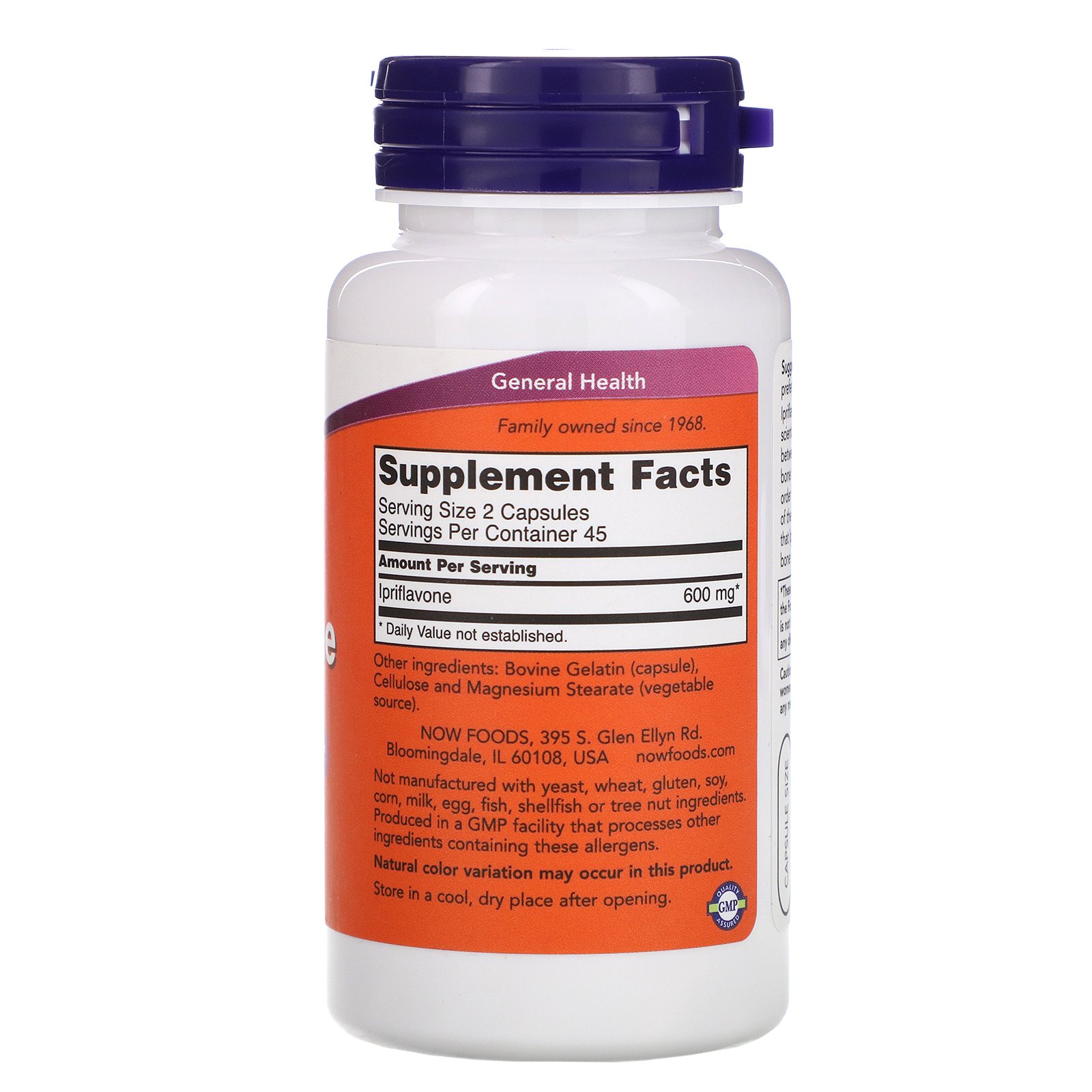 Comprar Now Foods, Ipriflavona, 300 mg, 90 Cápsulas - Imagem 2