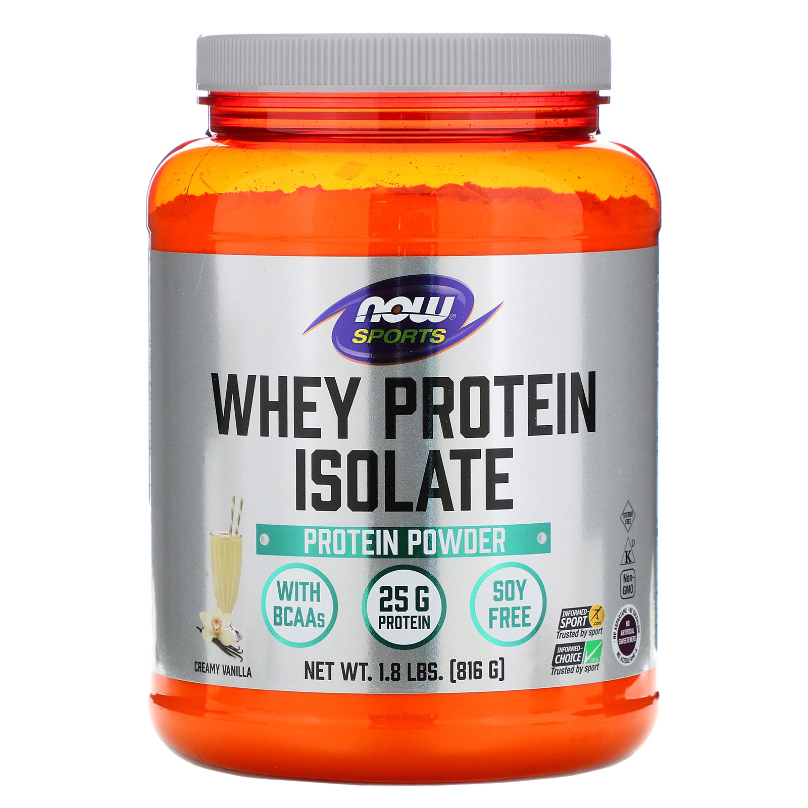 Comprar Now Foods, Sports, Proteína Isolada de Soro de Leite, em pó, Baunilha Natural, 1,8 lbs (816 g)