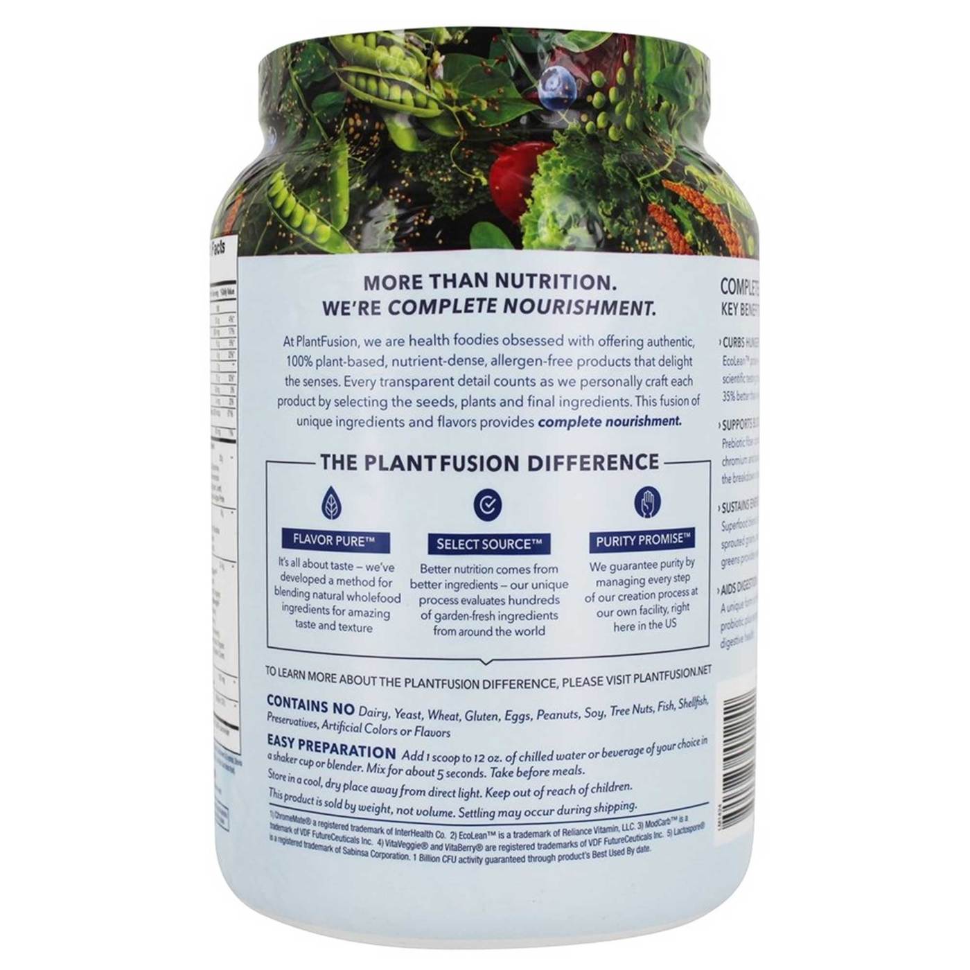 Comprar PlantFusion Proteína Completa da Planta Magra - Chocolate Brownie - 1,85 lb (840 g) - Imagem 3