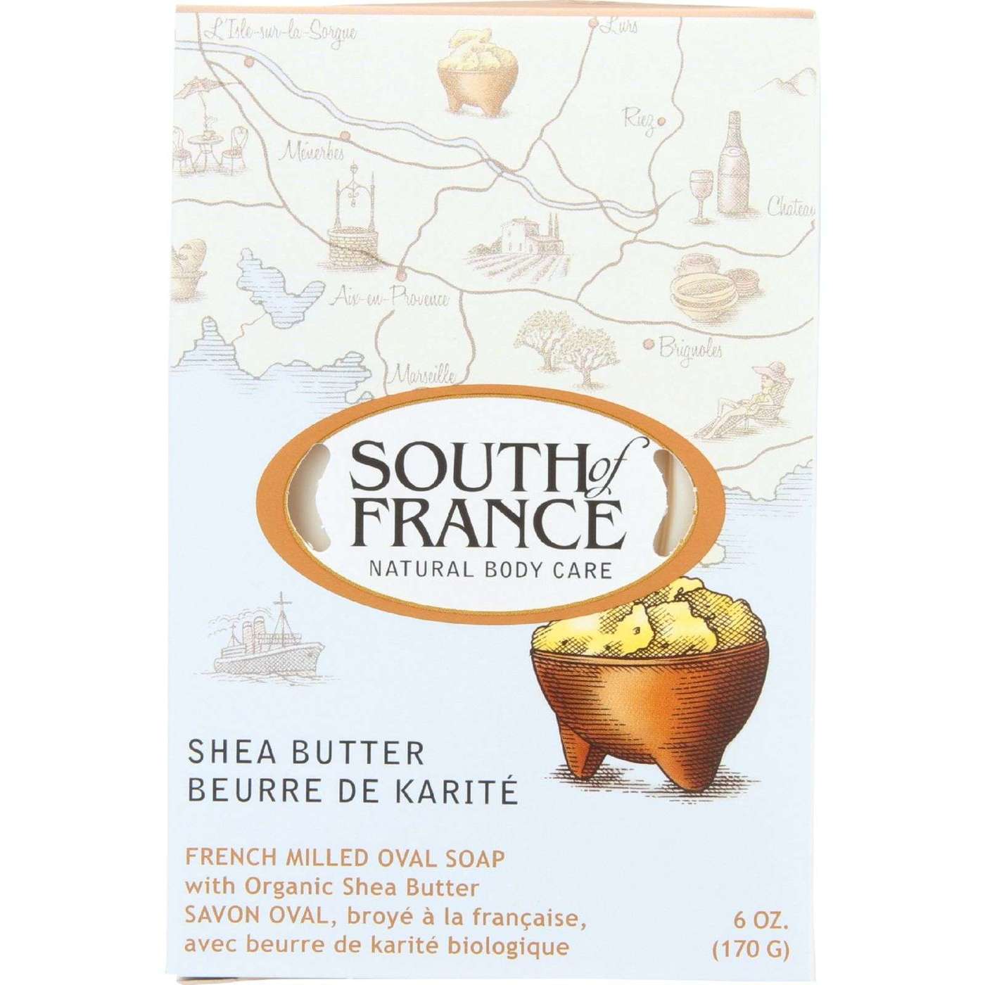 Comprar South Of France, Sabonete de Barra Oval, Manteiga de Karité - 170g