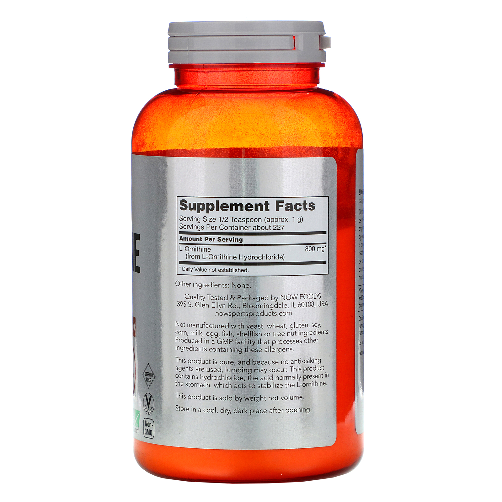 Comprar Now Foods, L-Ornithine Powder, 8 oz (227 g) - Imagem 2
