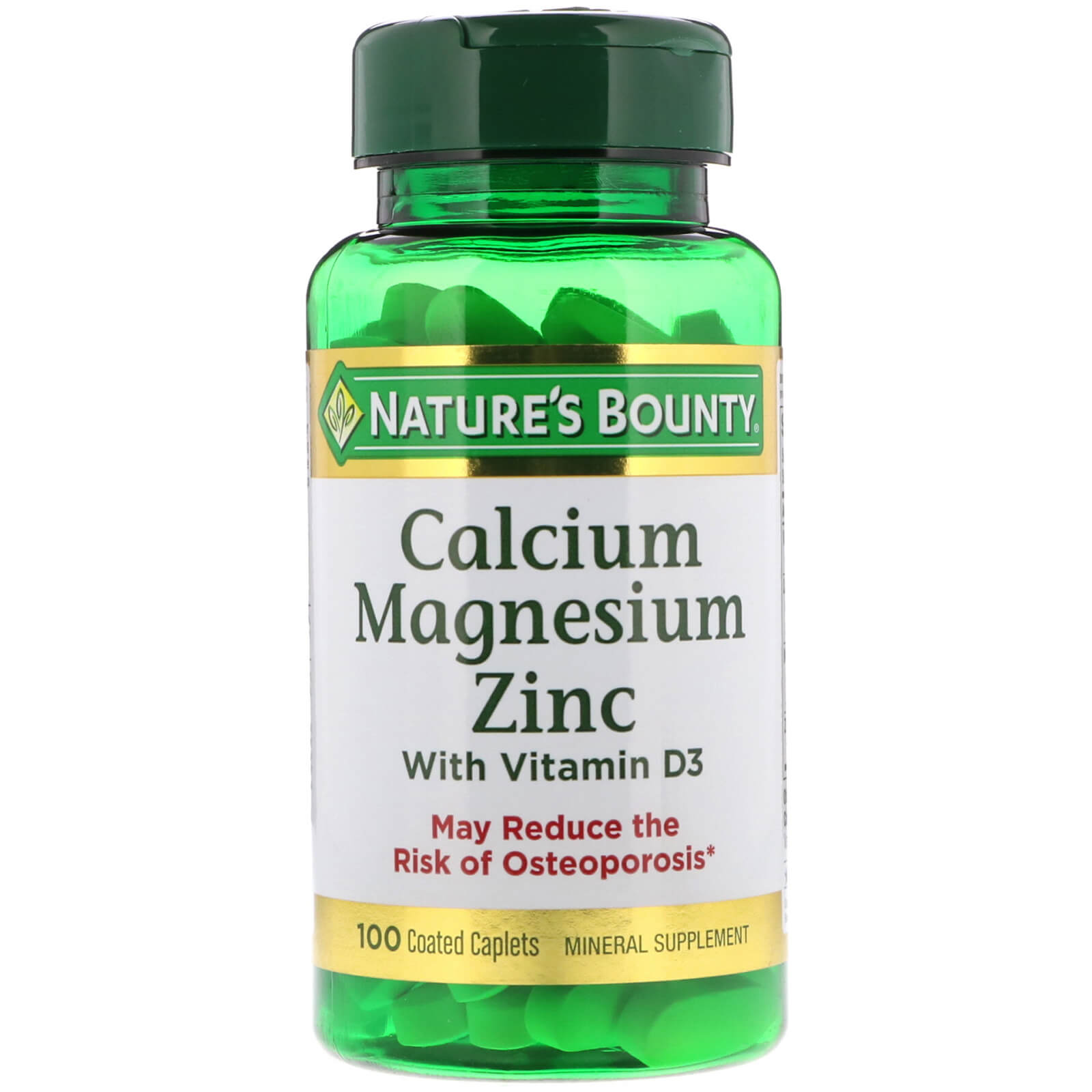 Comprar Nature's Bounty, Zinco de Cálcio e Magnésio com Vitamina D3, 100 Cápsulas Revestidas