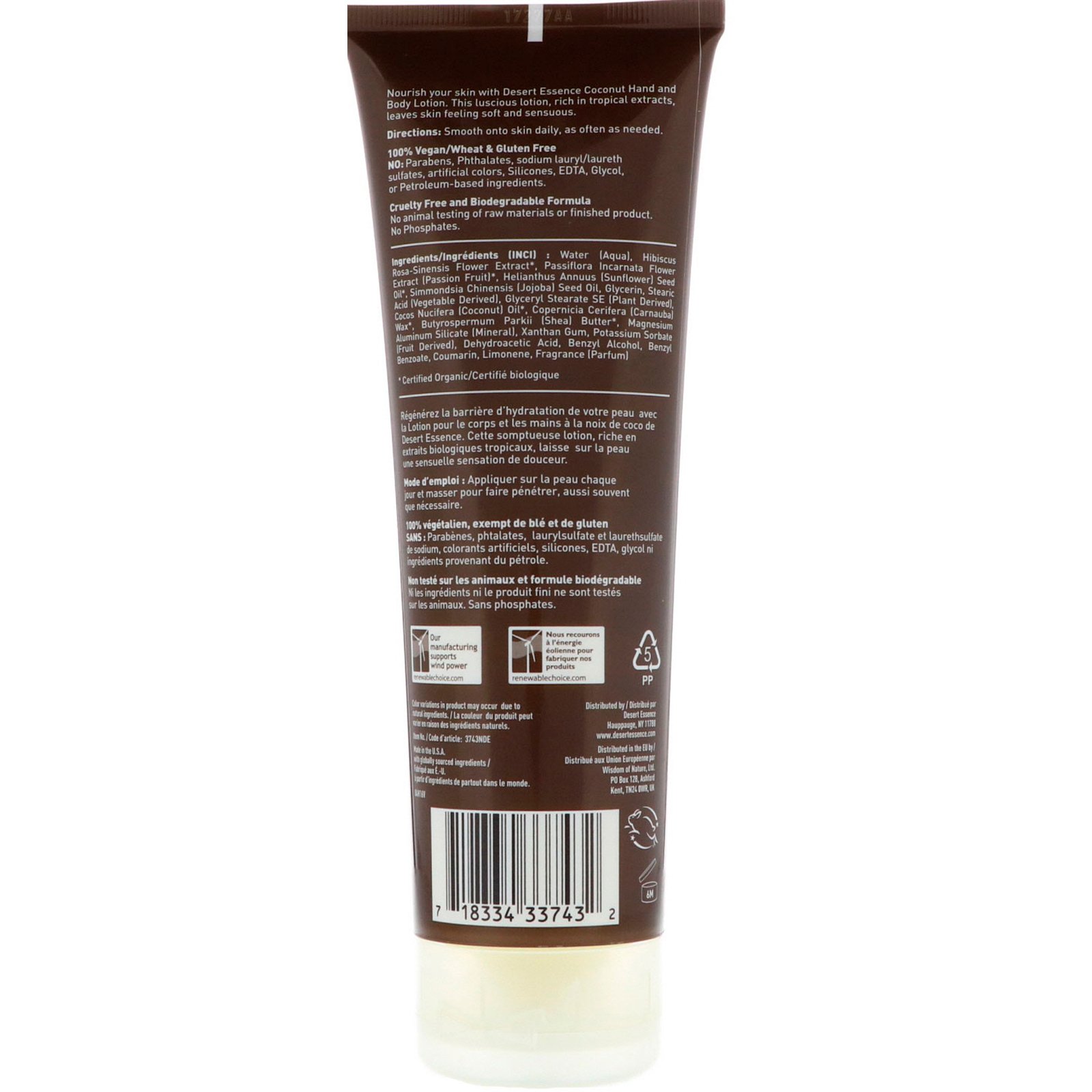 Comprar Desert Essence, Loção para Mãos e Corpo, Coco, 8 fl. oz. (237 ml) - Imagem 2