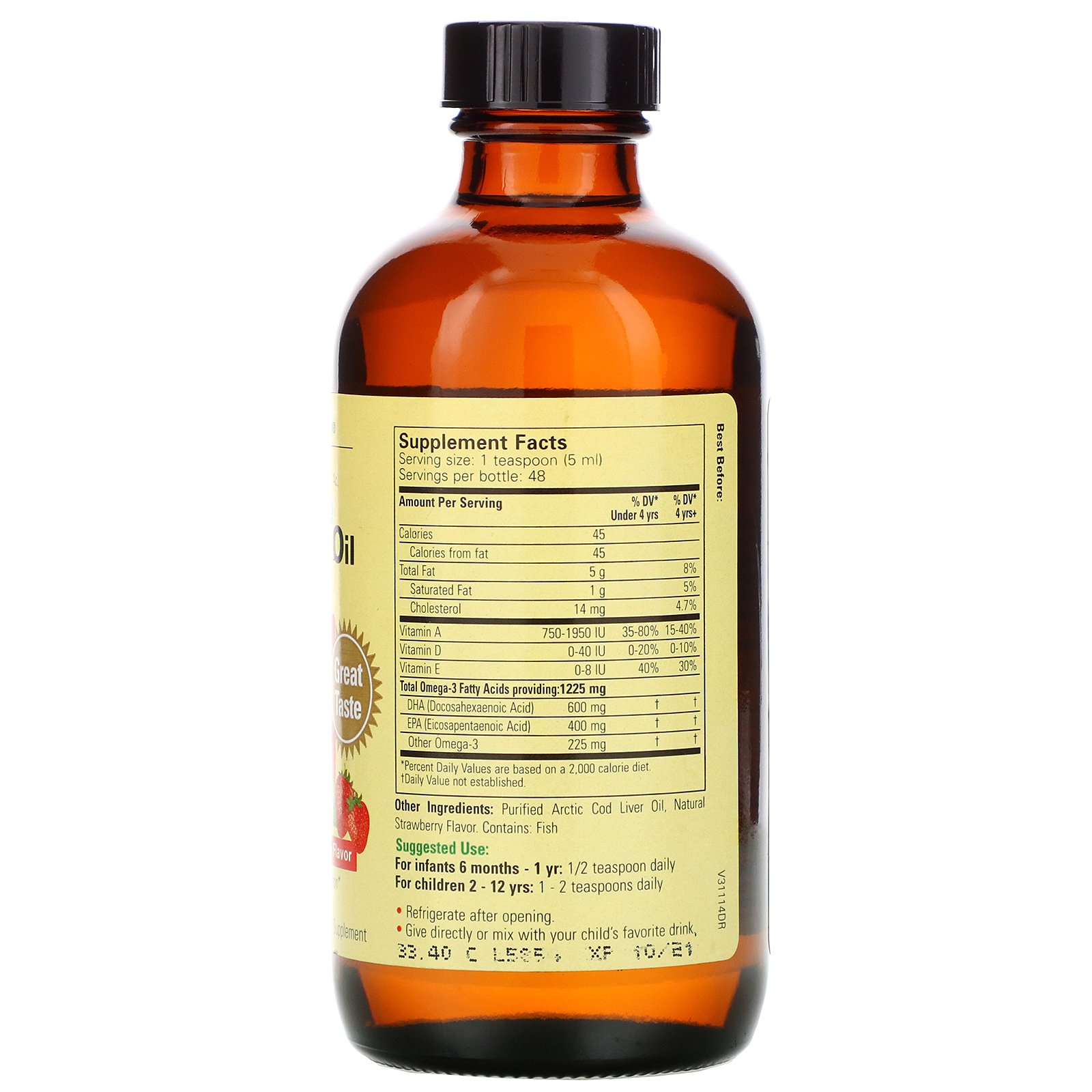 Comprar ChildLife, Óleo de Fígado de Bacalhau, Sabor Natural de Morango, 237 ml (8 oz) - Imagem 2