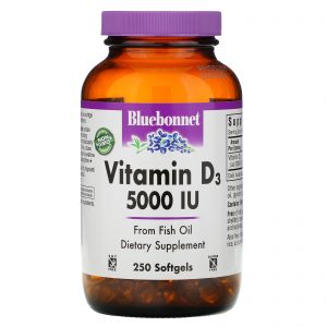 Comprar Bluebonnet Nutrition, Vitamina D 3, 5000 UI, 250 cápsulas de softgel