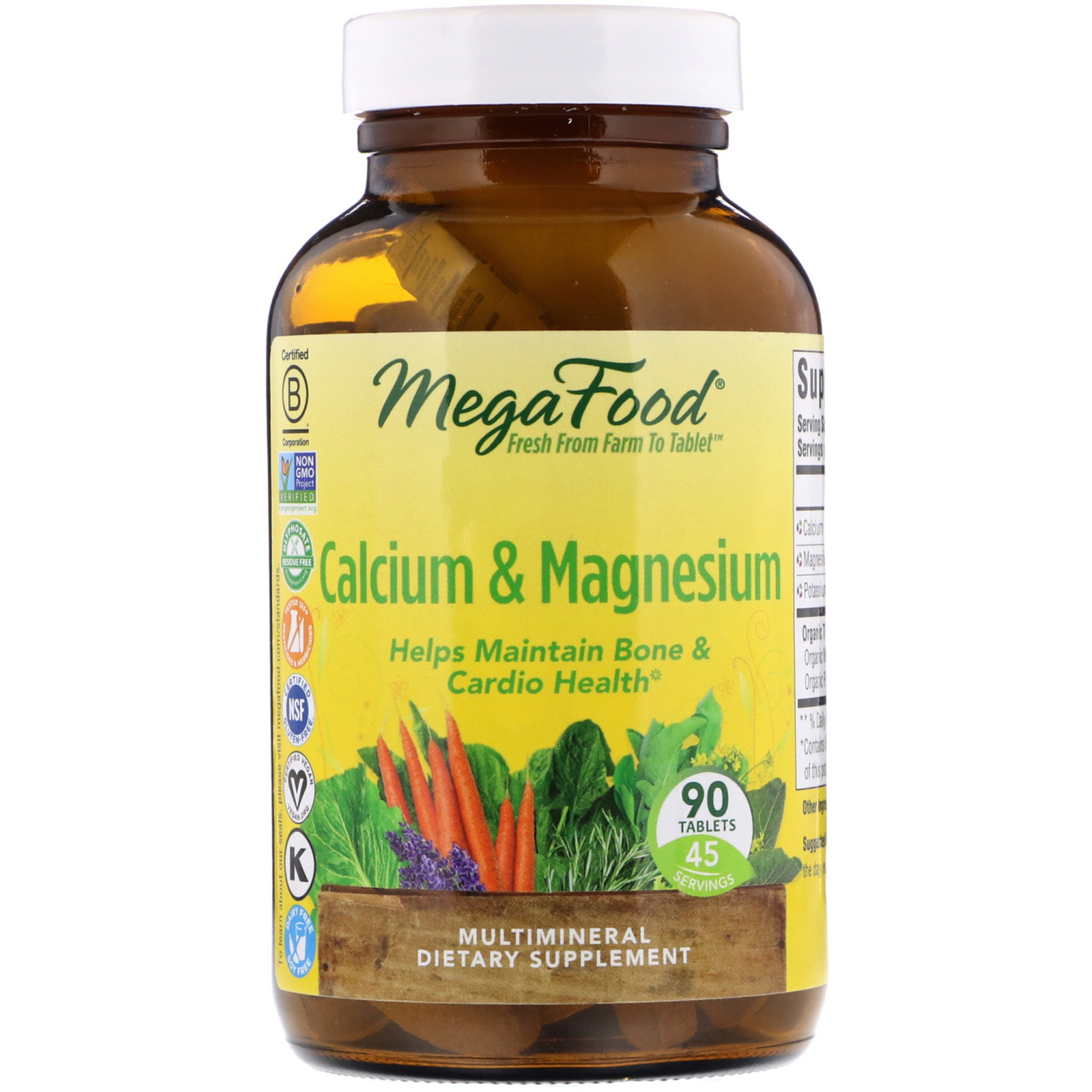 Comprar MegaFood, Cálcio e Magnésio, 90 Comprimidos