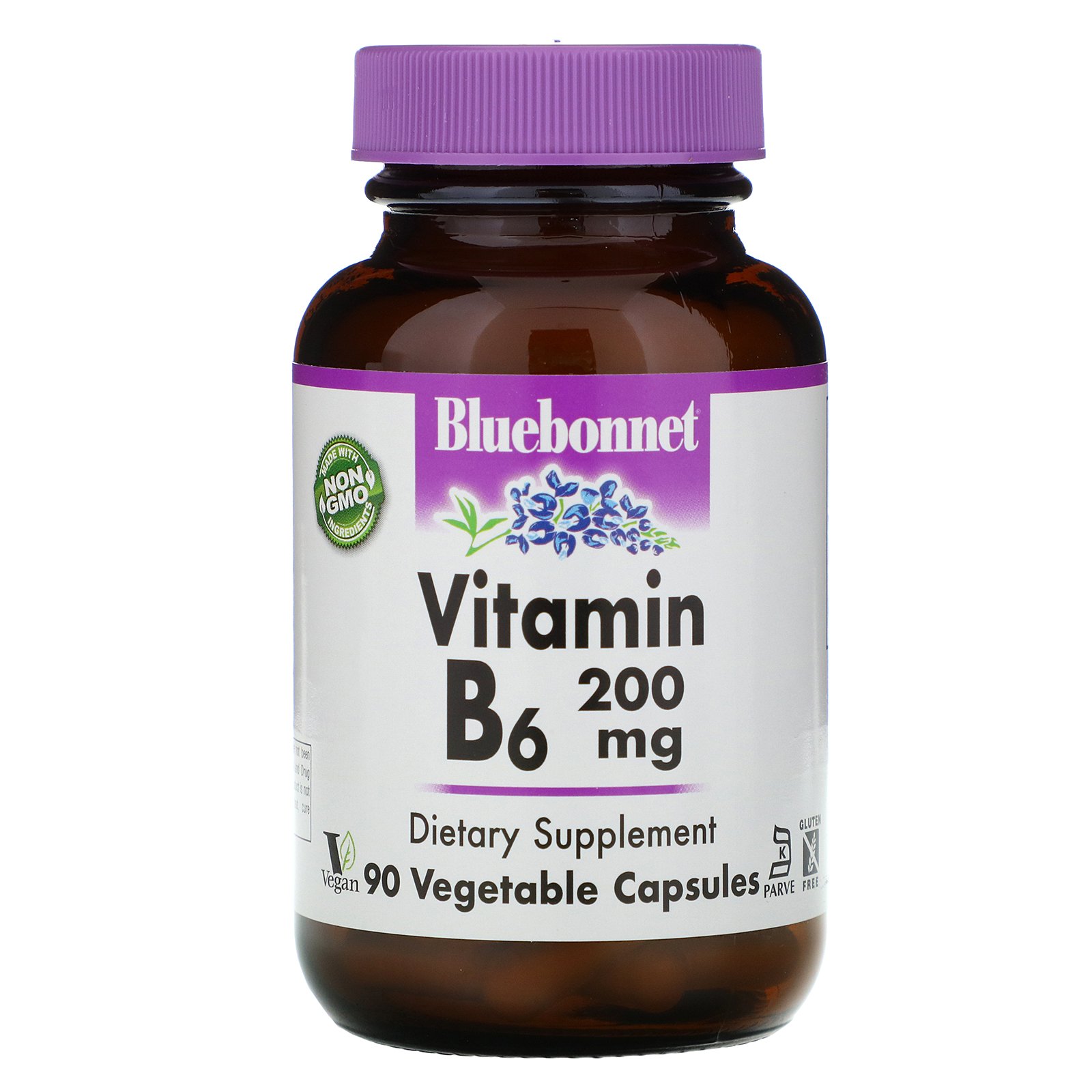 Comprar Bluebonnet Nutrition, Vitamin B-6, 200 mg, 90 Vegetable Capsules
