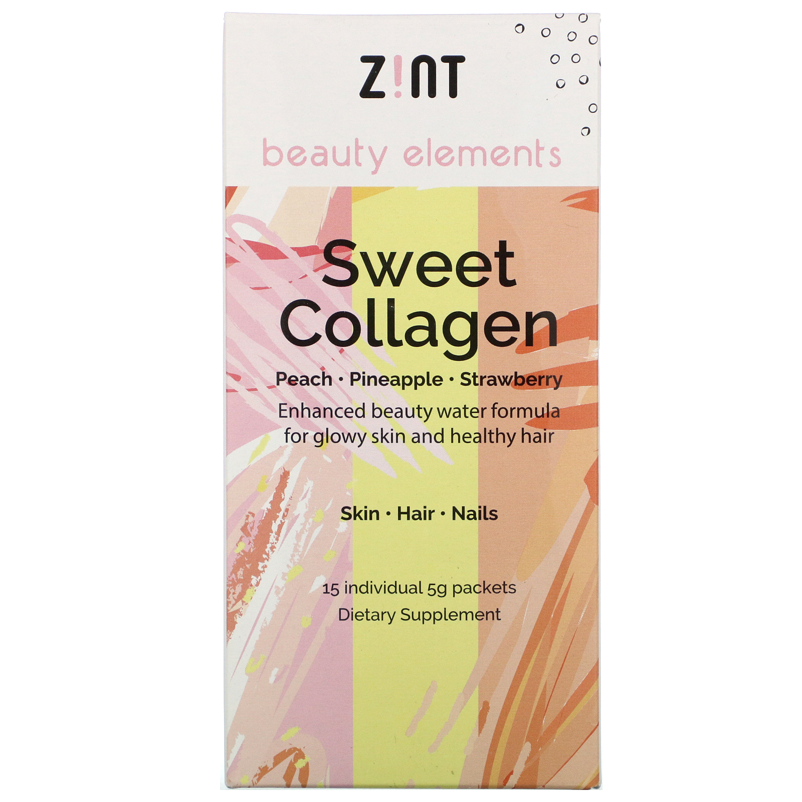 Comprar Zint, Colágeno Doce, Pêssego, Abacaxi, Morango, 15 Pacotes Individuais, 5 g Cada