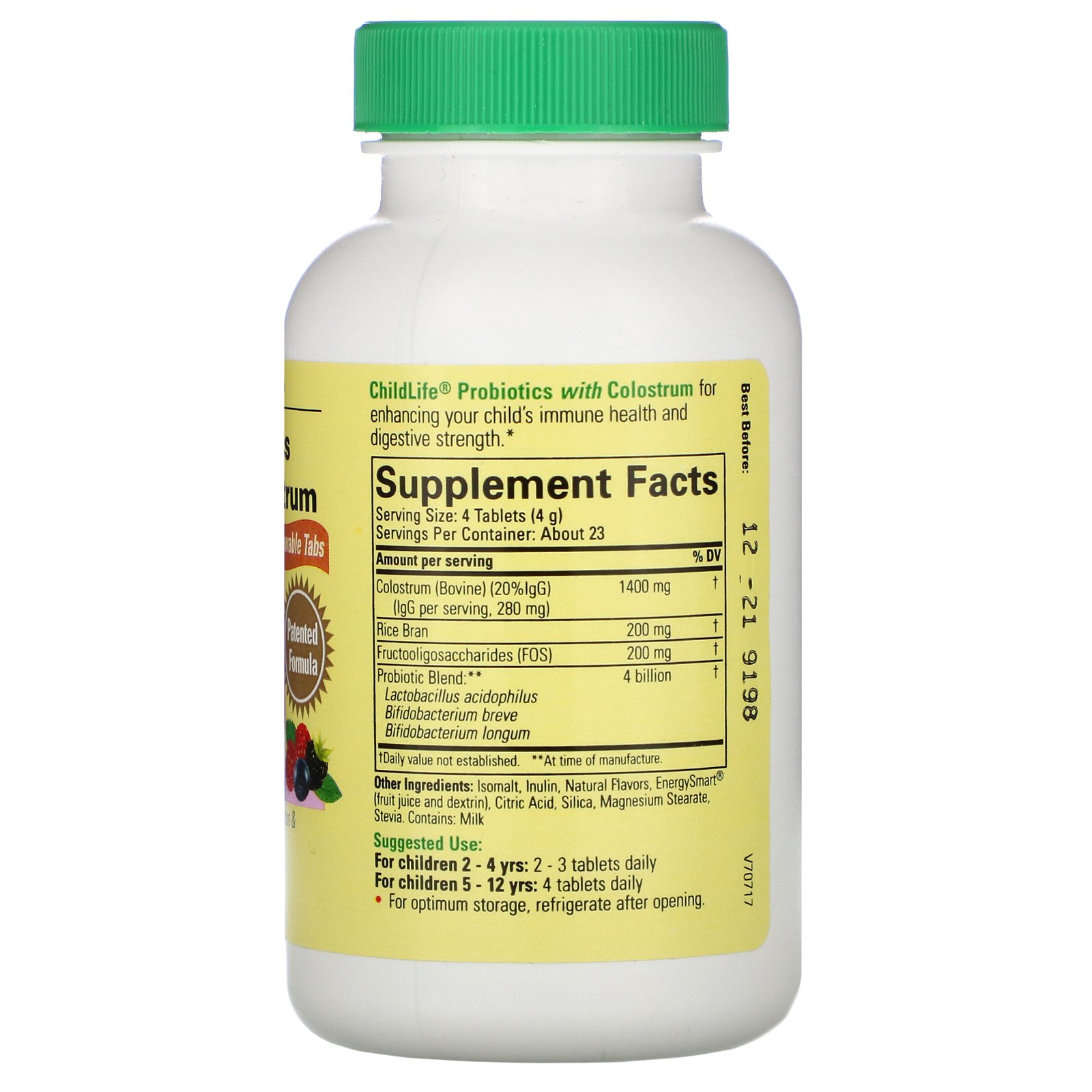Comprar ChildLife, Probióticos com colostro, sabor misto de frutos silvestres, 90 Comprimidos Mastigáveis - Imagem 2