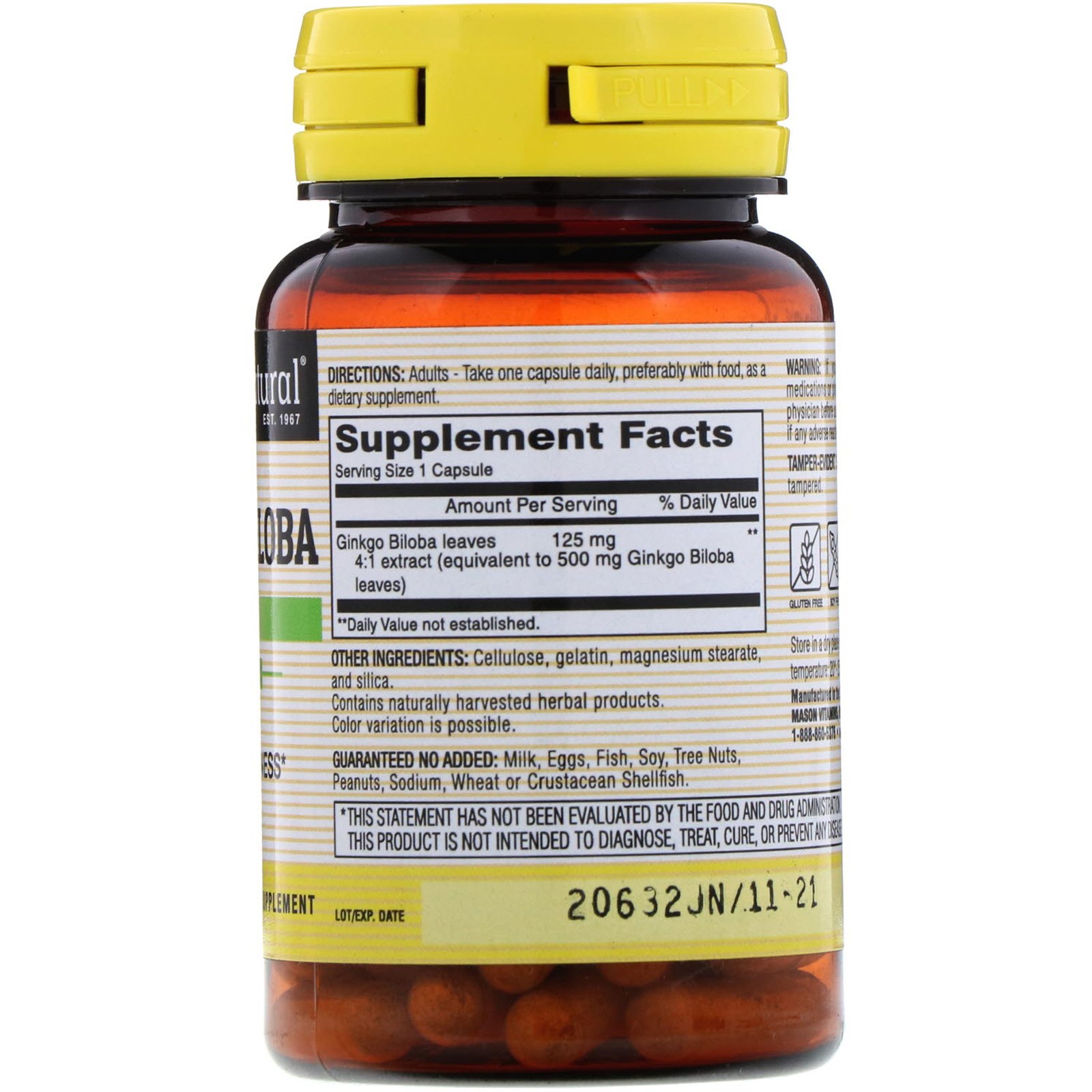 Comprar Mason Natural, Ginkgo Biloba, 60 cápsulas - Imagem 2