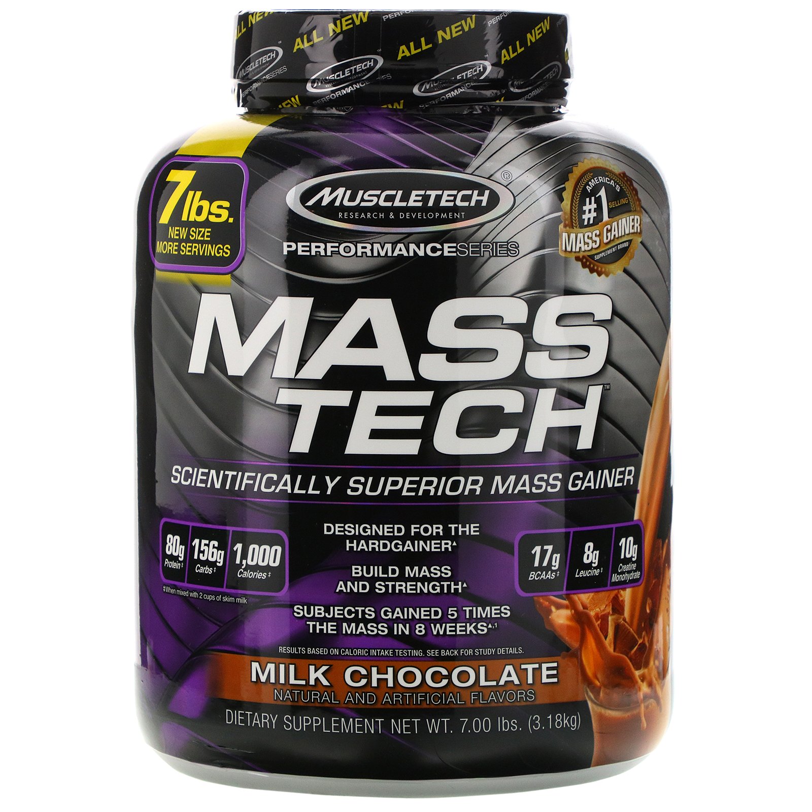 Comprar Muscletech, Mass-Tech, Pó de proteína para ganho de massa cientificamente superior, chocolate ao leite, 7,00 lb (3,18 kg)