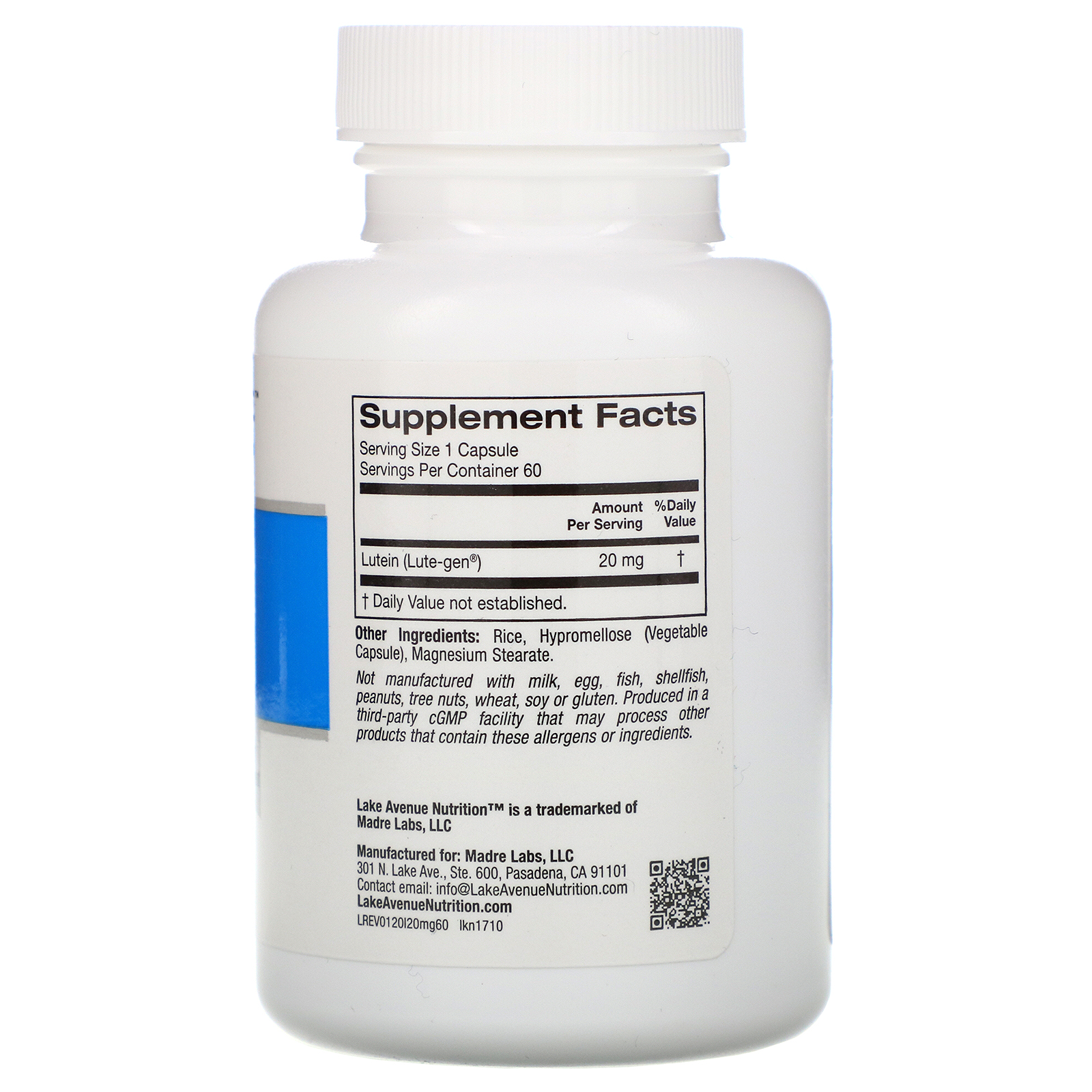 Comprar Lake Avenue Nutrition, Lutein, 20 mg, 60 Veggie Capsules - Imagem 2