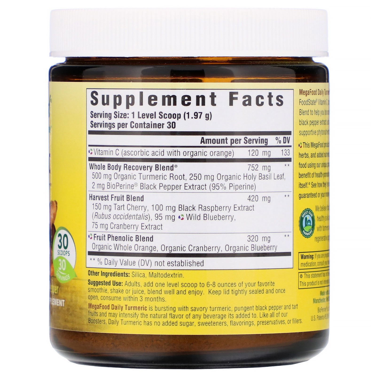 Comprar MegaFood, Daily Turmeric, Nutrient Booster Powder, Unsweetened, 2.08 oz (59.1 g) - Imagem 2