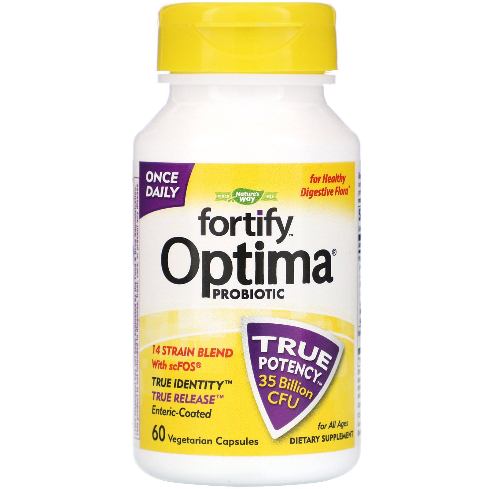 Comprar Nature's Way, Fortify Optima Probiotic, For All Ages, 35 Billion CFU, 60 Vegetarian Capsules