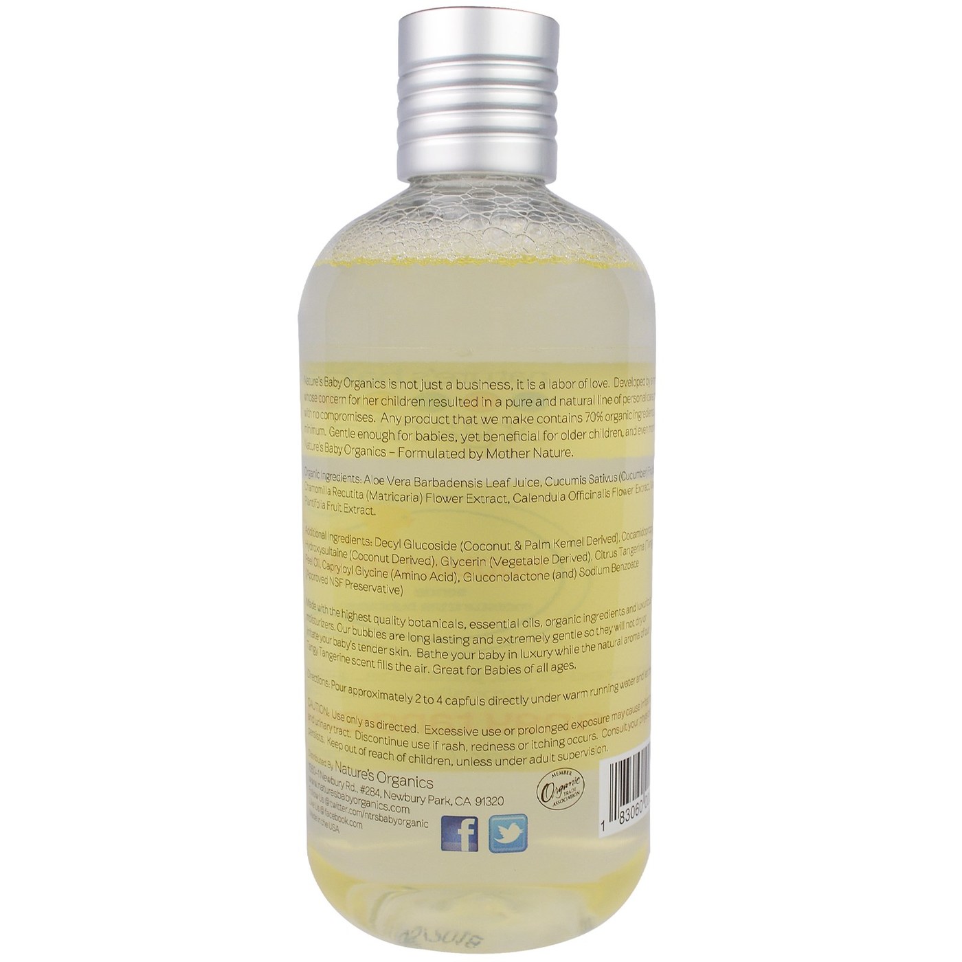 Comprar Nature's Bebê Orgânicos Bubble Bath Tangy Tangerine 12 fl oz - Imagem 2