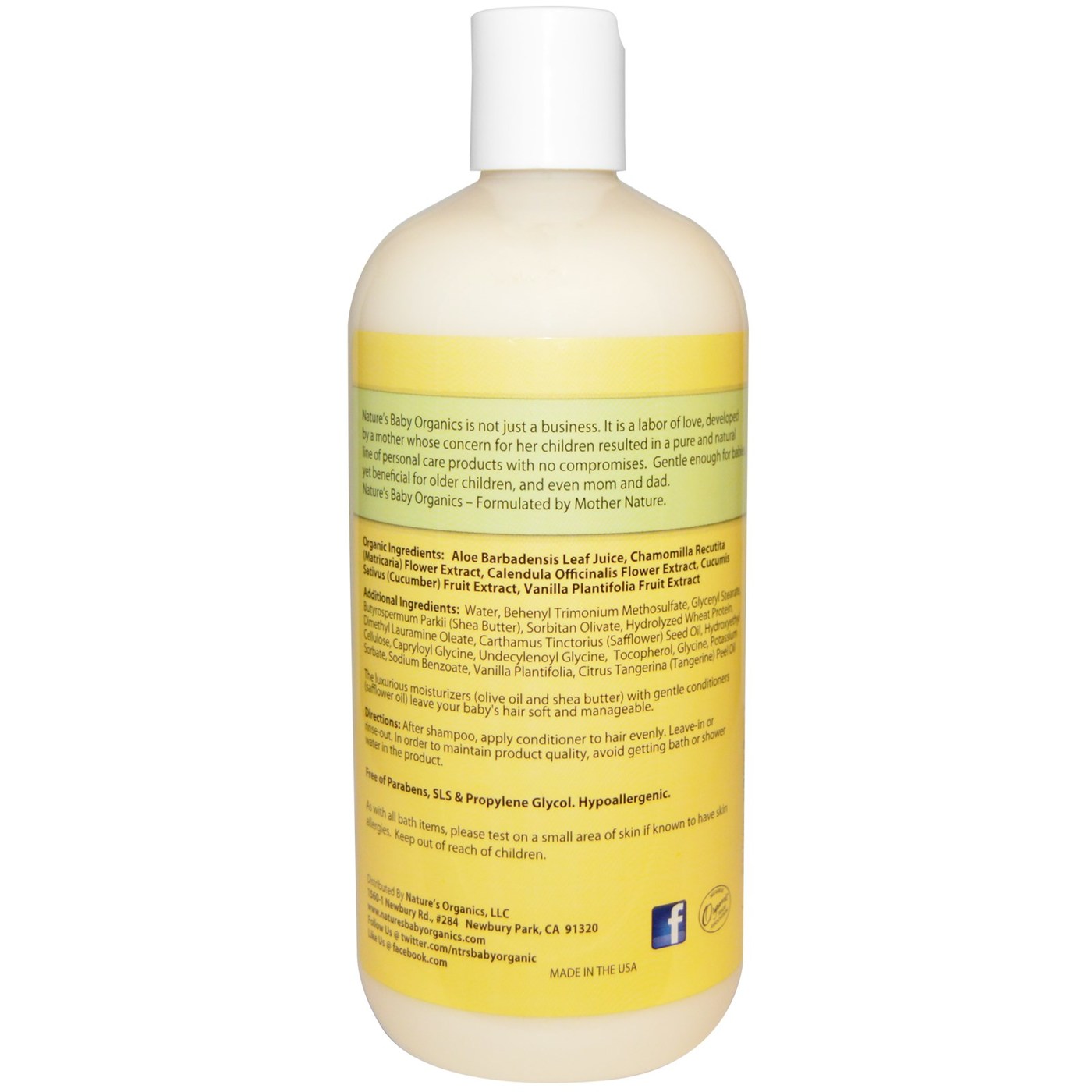 Comprar Nature's Bebê Orgânicos Condicionador e Detangler Vanilla Tangerine 16 fl oz - Imagem 2