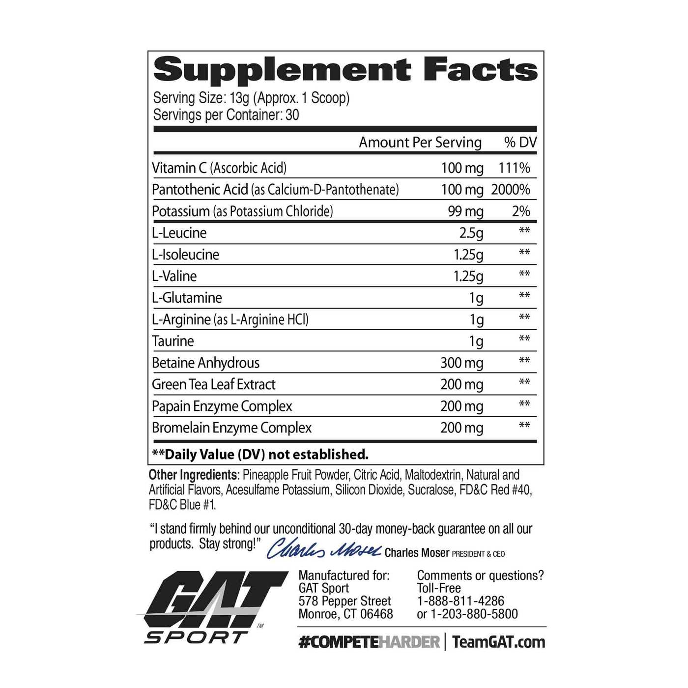 Comprar GAT Amino GT, Kiwi de morango - 30 servings - Imagem 3