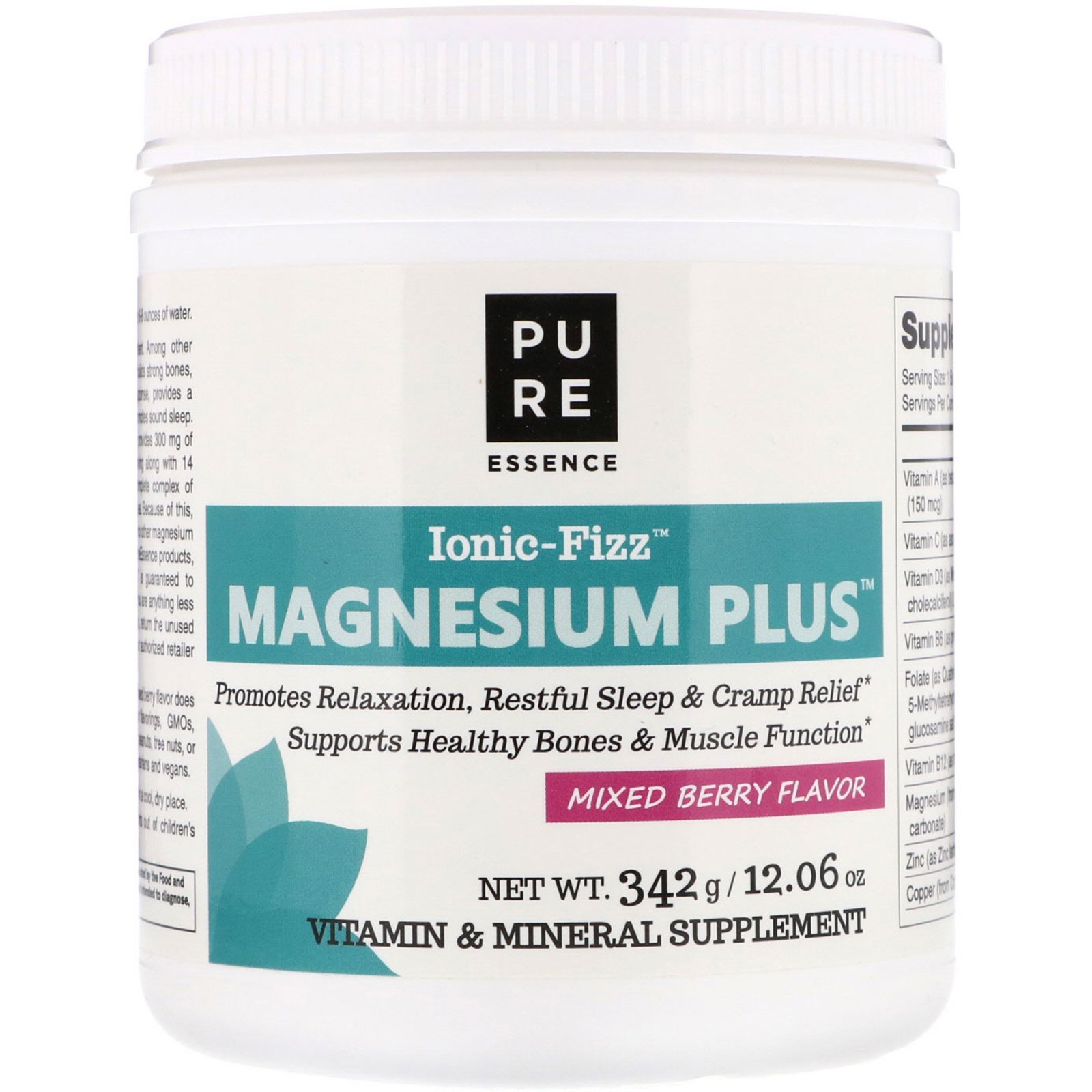 Comprar Pure Essence, Ionic-Fizz, Magnesium Plus, Frutas Sortidas, 12,06 oz (342 g)