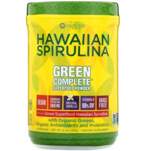 Comprar Nutrex Hawaii, Hawaiian Spirulina, Superalimento Vegetal Completo em Pó, Baunilha Natural, 190 g (6,70 oz)