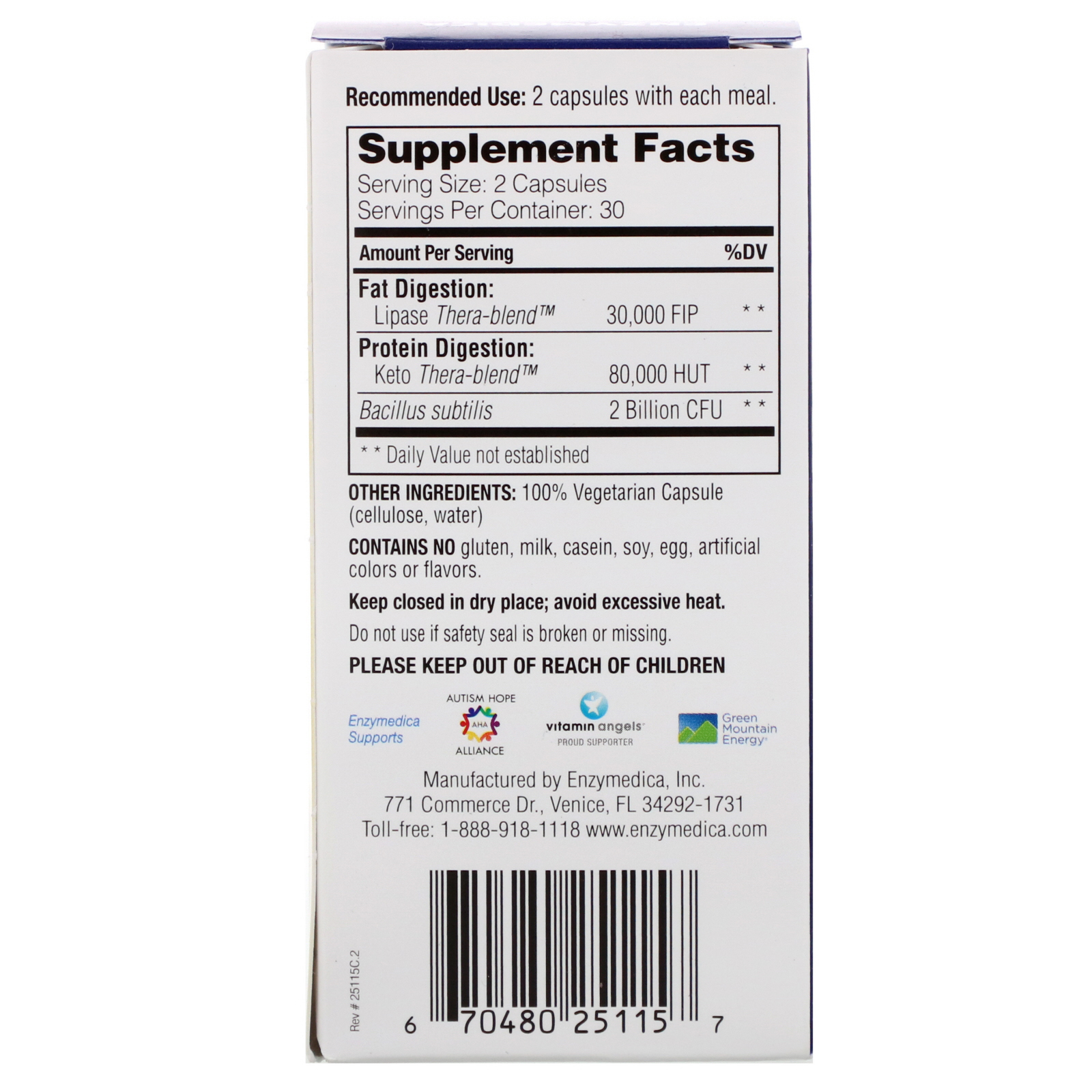 Comprar Enzymedica, Digest Keto, 60 Capsules - Imagem 2