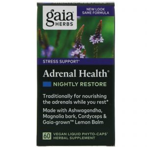 Comprar Gaia Herbs, Adrenal Health, Nightly Restore, 60 Fitocápsulas Líquidas Veganas