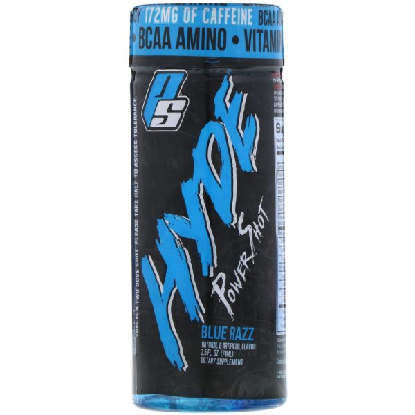 Comprar ProSupps, Hyde Power Shot, Blue Razz, 172 mg, 12 Frascos, 2,5 oz (74 ml) Cada - Imagem 4