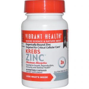 Comprar Vibrant Health, Krebs Zinc, 60 Vegetable Capsules