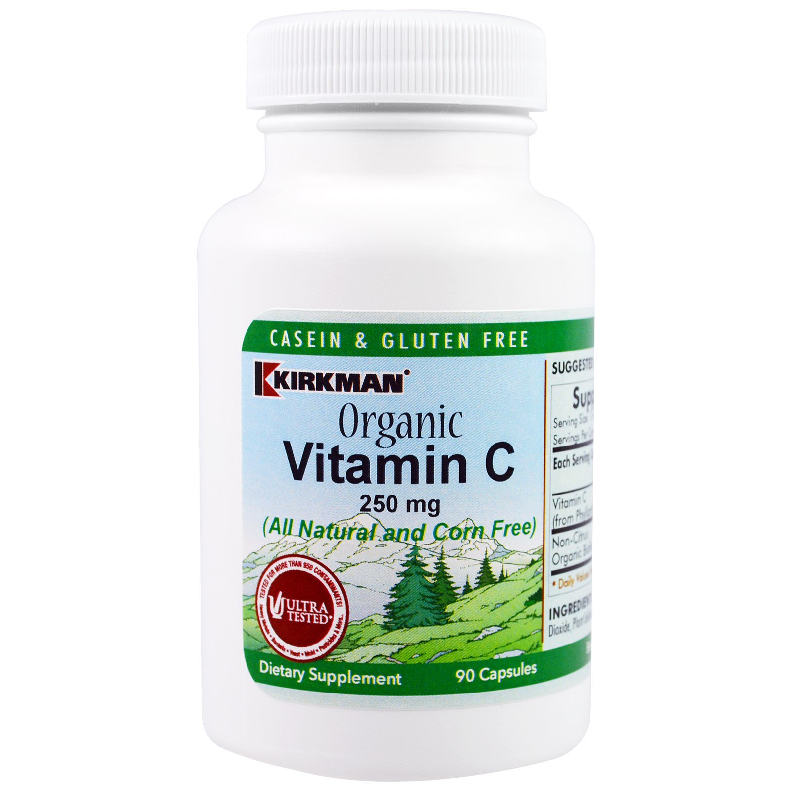 Comprar Kirkman Labs, Vitamina C Orgânica, 250mg, 90 cápsulas