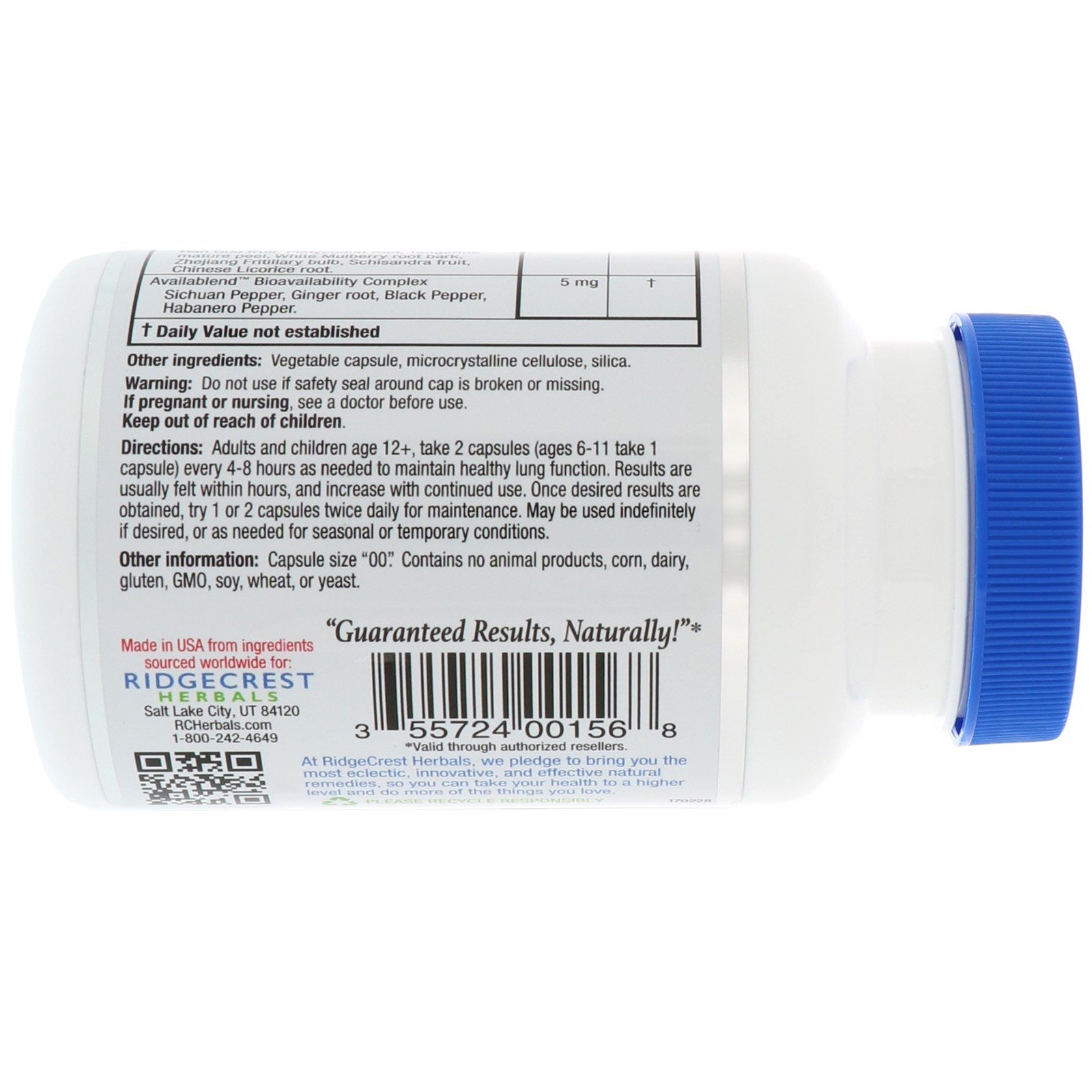 Comprar RidgeCrest Herbals, ClearLungs, Força extra, 120 cápsulas para vegetarianos - Imagem 3