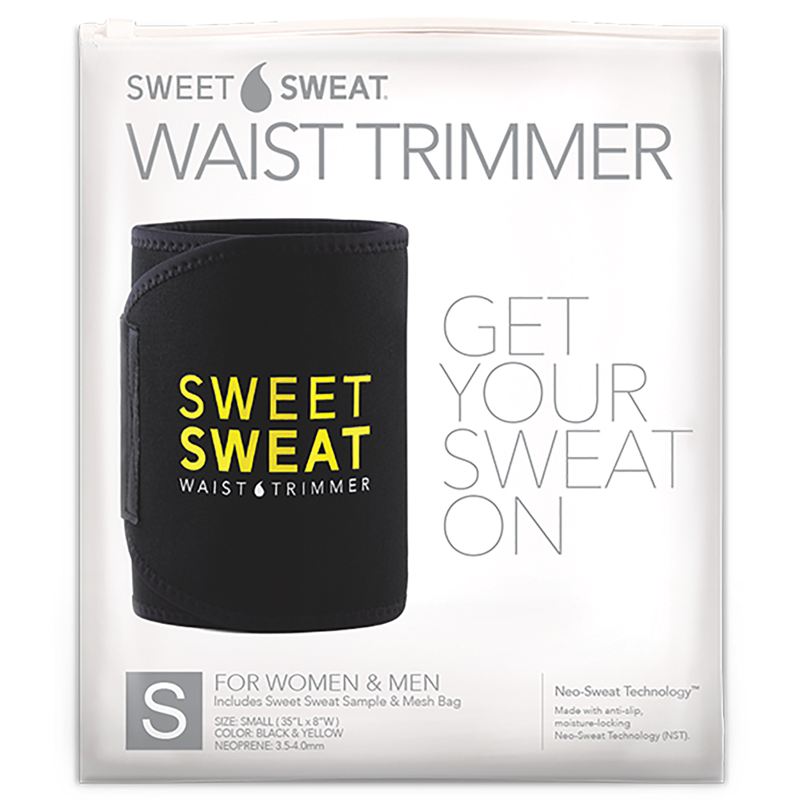 Comprar Sports Research, Sweet Sweat Waist Trimmer, Small, Black & Yellow, 1 Belt