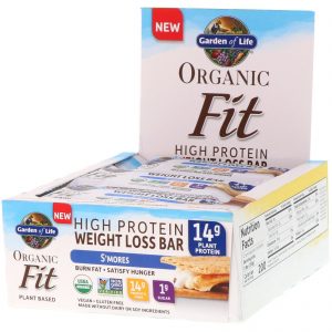 Comprar Garden of Life, Fit Orgânico, Barrinha para Perda de Peso Rica em Proteína, S'mores, 12 Barrinhas, 1,9 oz (55 g) Cada