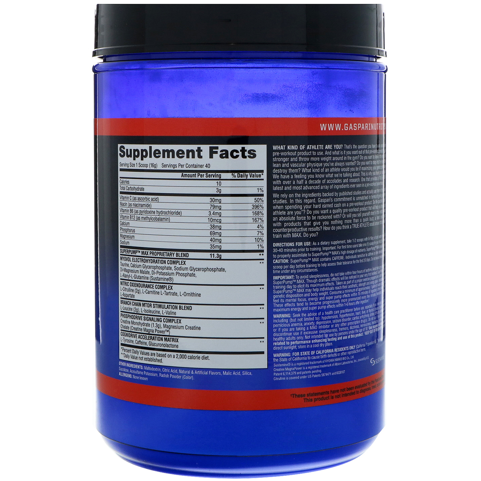 Comprar Gaspari Nutrition, SuperPump Max, Fruit Punch Blast, 1.41 lbs (640 g) - Imagem 2