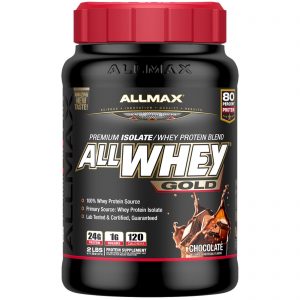 Comprar ALLMAX Nutrition, AllWhey Gold, 100% Proteína Whey + Isolado de Proteína Whey Premium, Chocolate, 907 g (2 lbs).