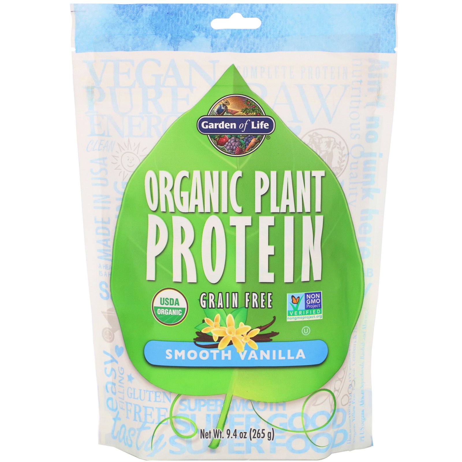 Comprar Garden of Life, Organic Plant Protein, Grain Free, Smooth Vanilla, 9.4 oz (265 g)