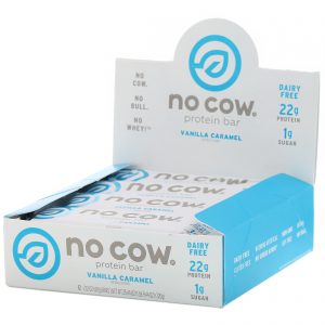 Comprar No Cow, Barra de Proteína, Caramelo de Baunilha, 12 Barras, 60 g (2,12 oz) Cada