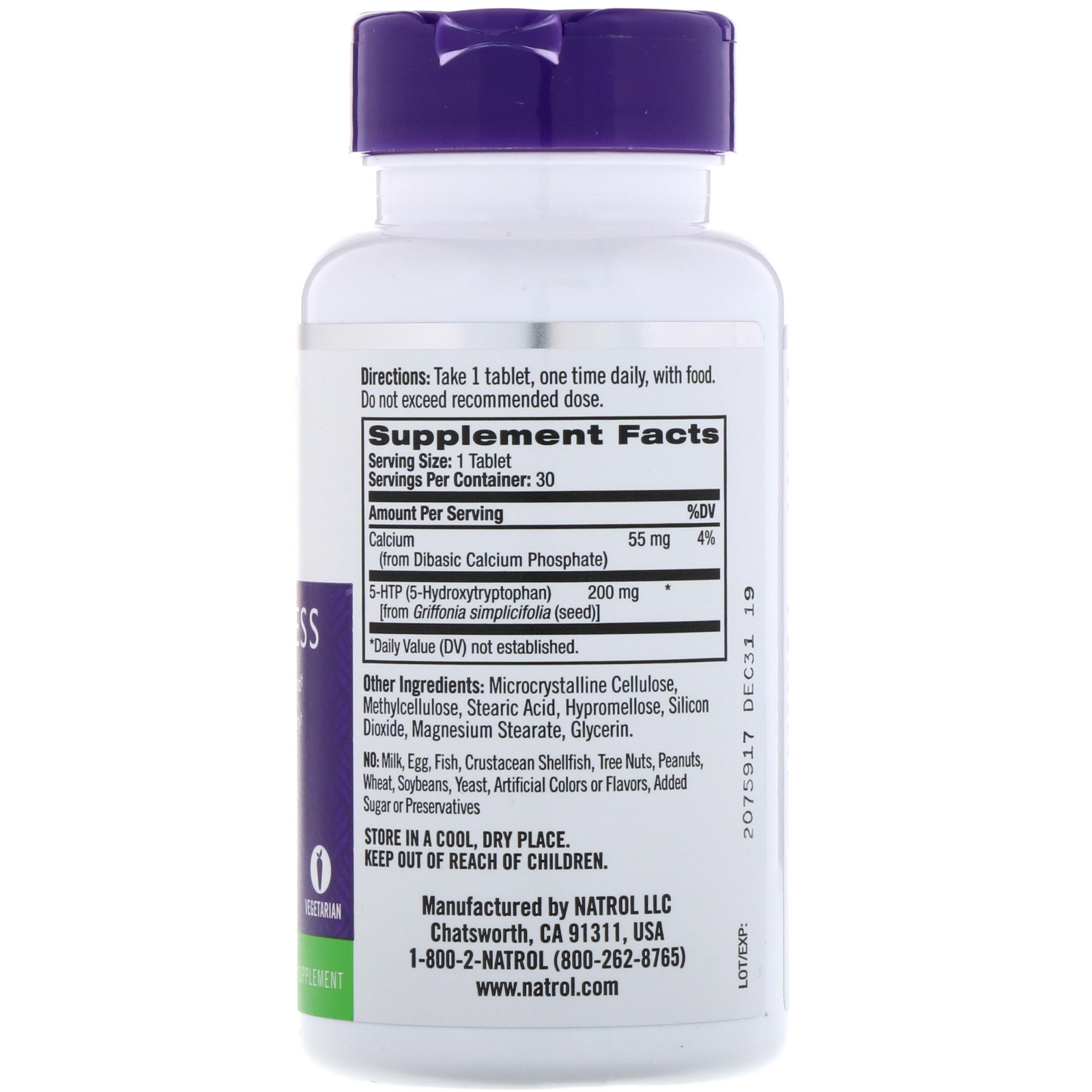 Comprar Natrol, 5-HTP, Liberação por Tempo, Potência Máxima, 200 mg, 30 Comprimidos - Imagem 2