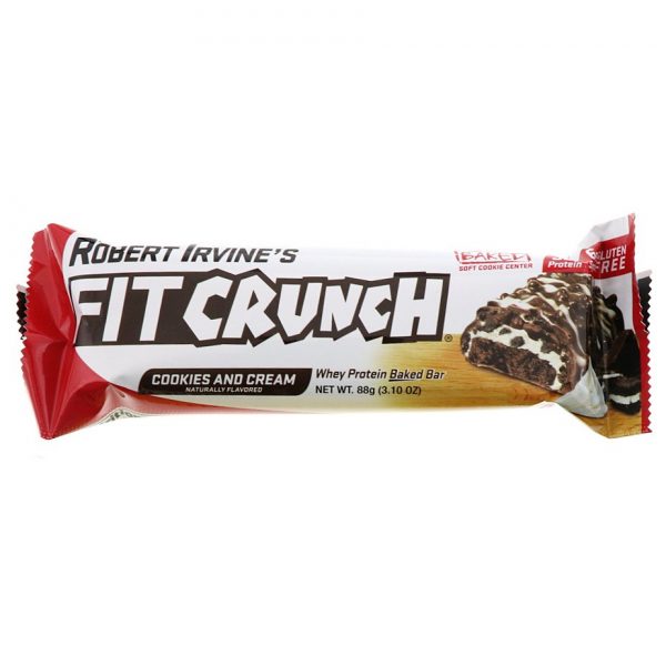 Comprar FITCRUNCH, Whey Preotein Baked Bar, Cookies and Cream, 12 Bars, 3.10 oz (88 g) Each - Imagem 4