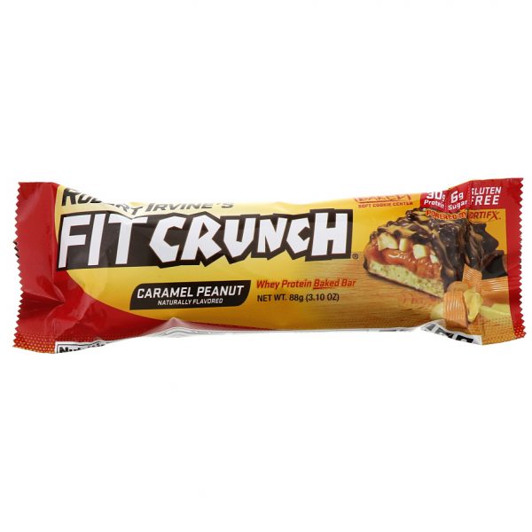 Comprar FITCRUNCH, Whey Protein Baked Bar, Caramel Peanut, 12 Bars, 3.10 oz (88 g) Each - Imagem 4