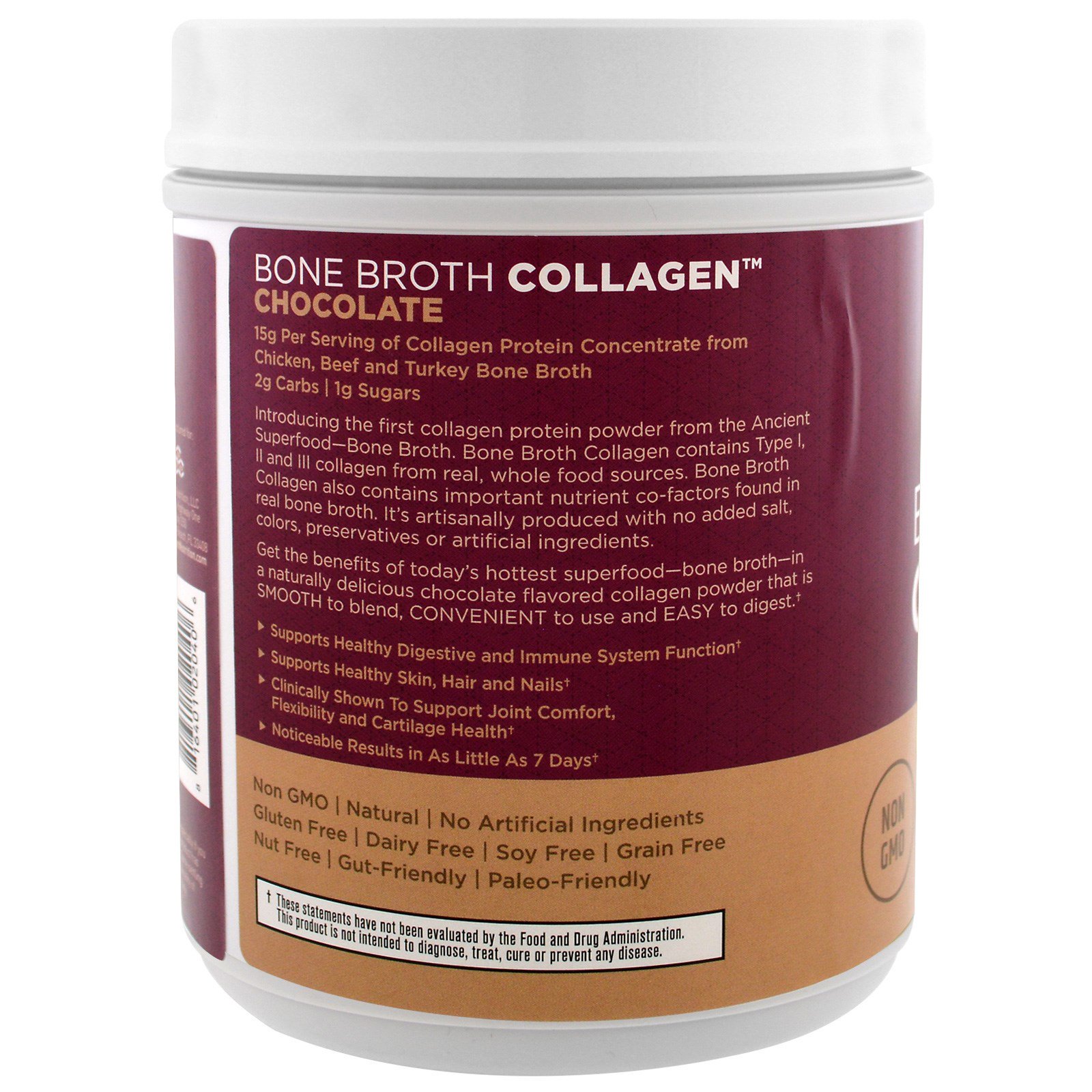Comprar Dr. Axe / Ancient Nutrition, Colágeno de Caldo de Ossos, Chocolate, 528 g (1,16 lbs) - Imagem 3