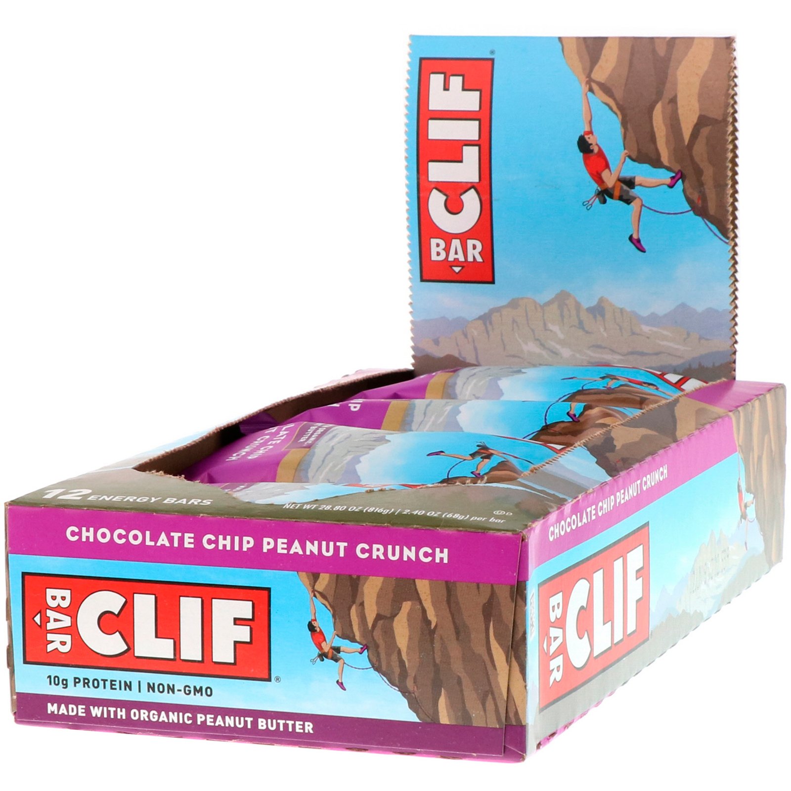 Comprar Clif Bar, Barra de Energia, Crocante de Amendoim com Gotas de Chocolate, 12 Barras, 68 g cada