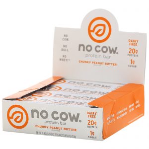 Comprar No Cow, Barra de Proteína, Manteiga de Amendoim com Pedaços, 12 Barras, 60 g (2,12 oz) Cada