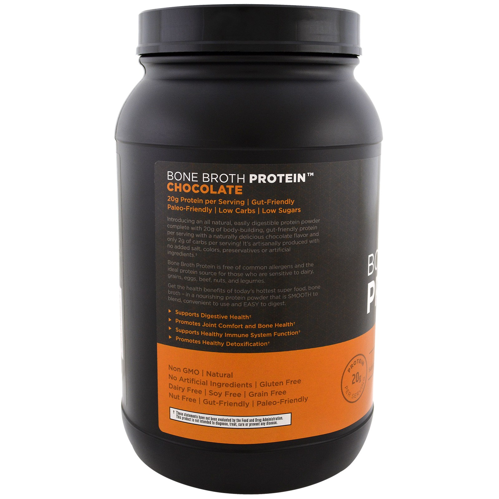 Comprar Dr. Axe / Ancient Nutrition, Proteína de Caldo de Ossos, Chocolate, 1008 g (2,22 lbs) - Imagem 3