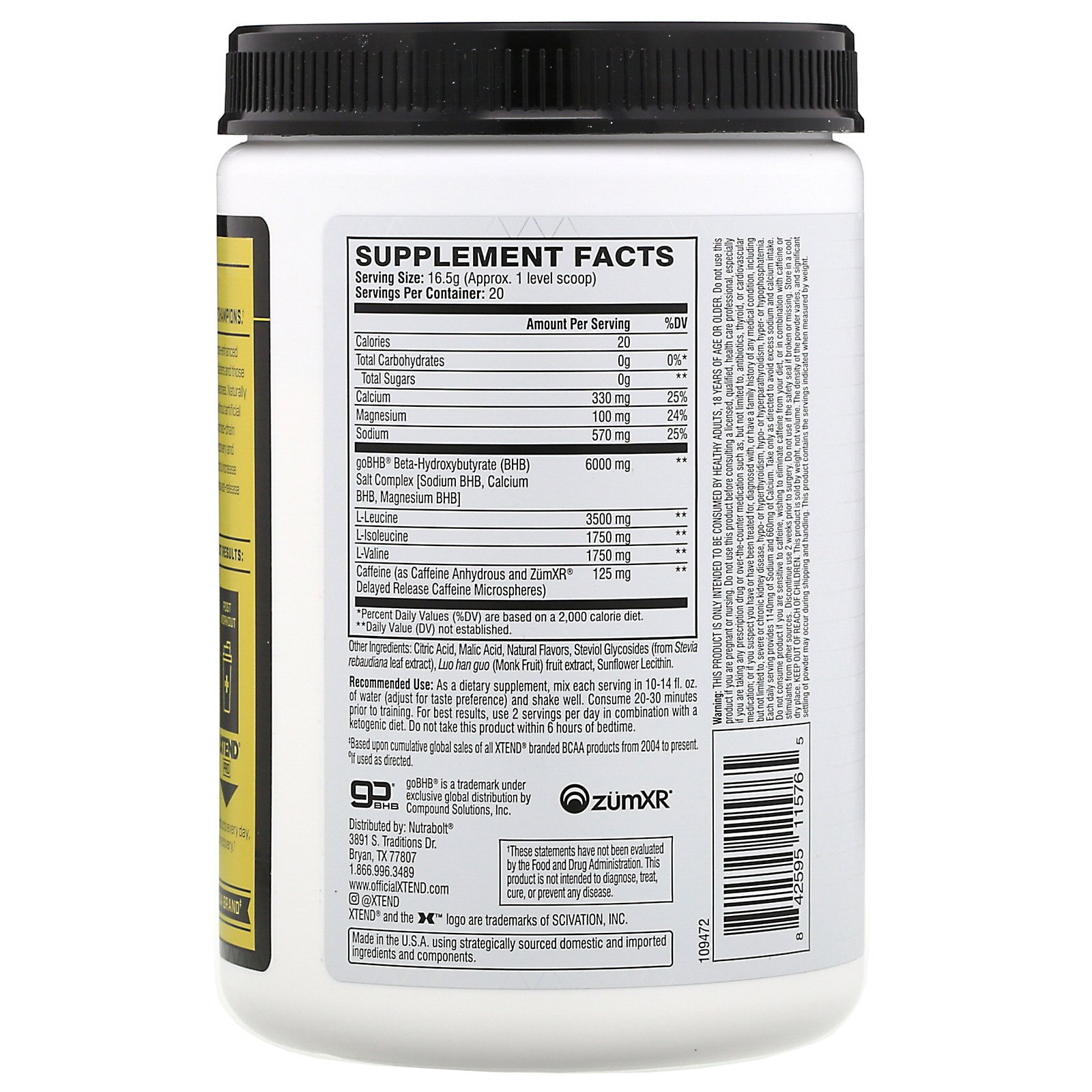 Comprar Scivation, Xtend, Keto Energy, Ultra Frost, 330 g (11,6 oz) - Imagem 2
