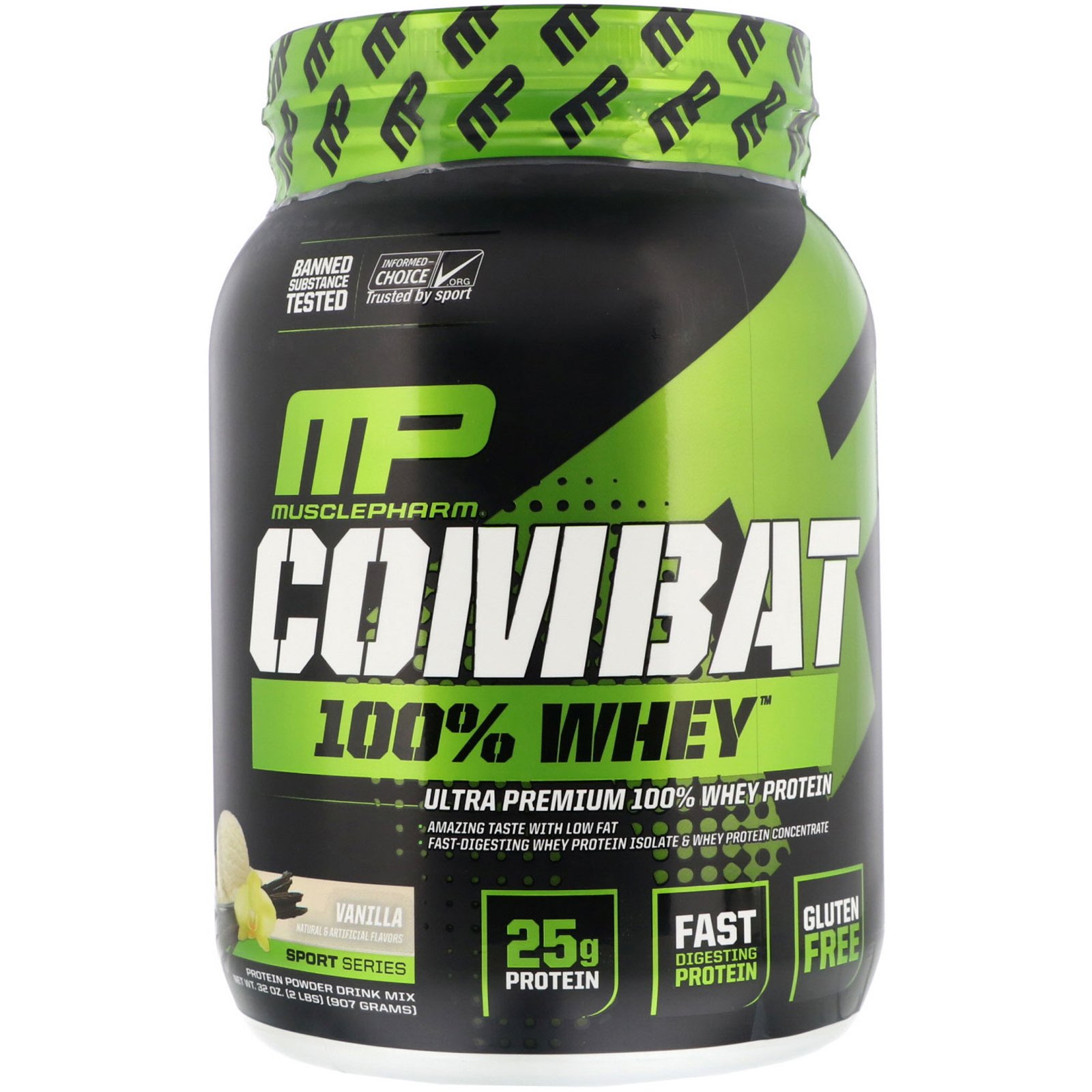 Comprar MusclePharm, Combat 100% Whey Protein, Baunilha, 32 oz (907 g)