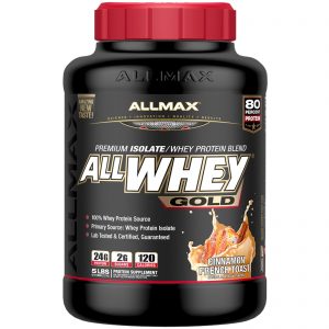 Comprar ALLMAX Nutrition, AllWhey Gold, 100% Proteína Whey + Isolado de Proteína Whey Premium, Rabanada com Canela, 5 lbs. (2,27 kg)