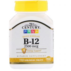 Comprar 21st Century, B-12, 2.500 mcg, 110 Comprimidos Sublinguais