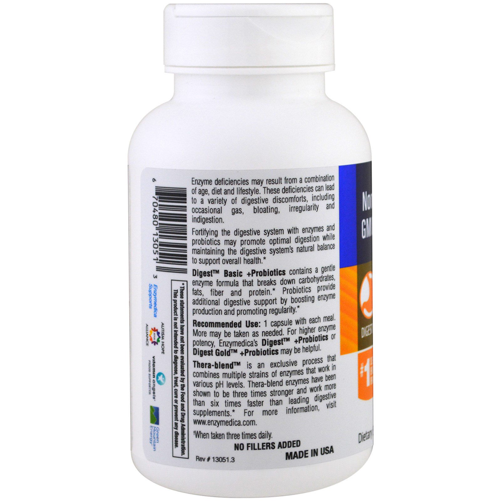 Comprar Enzymedica, Digest Basic + Probiotics, 90 Cápsulas - Imagem 3