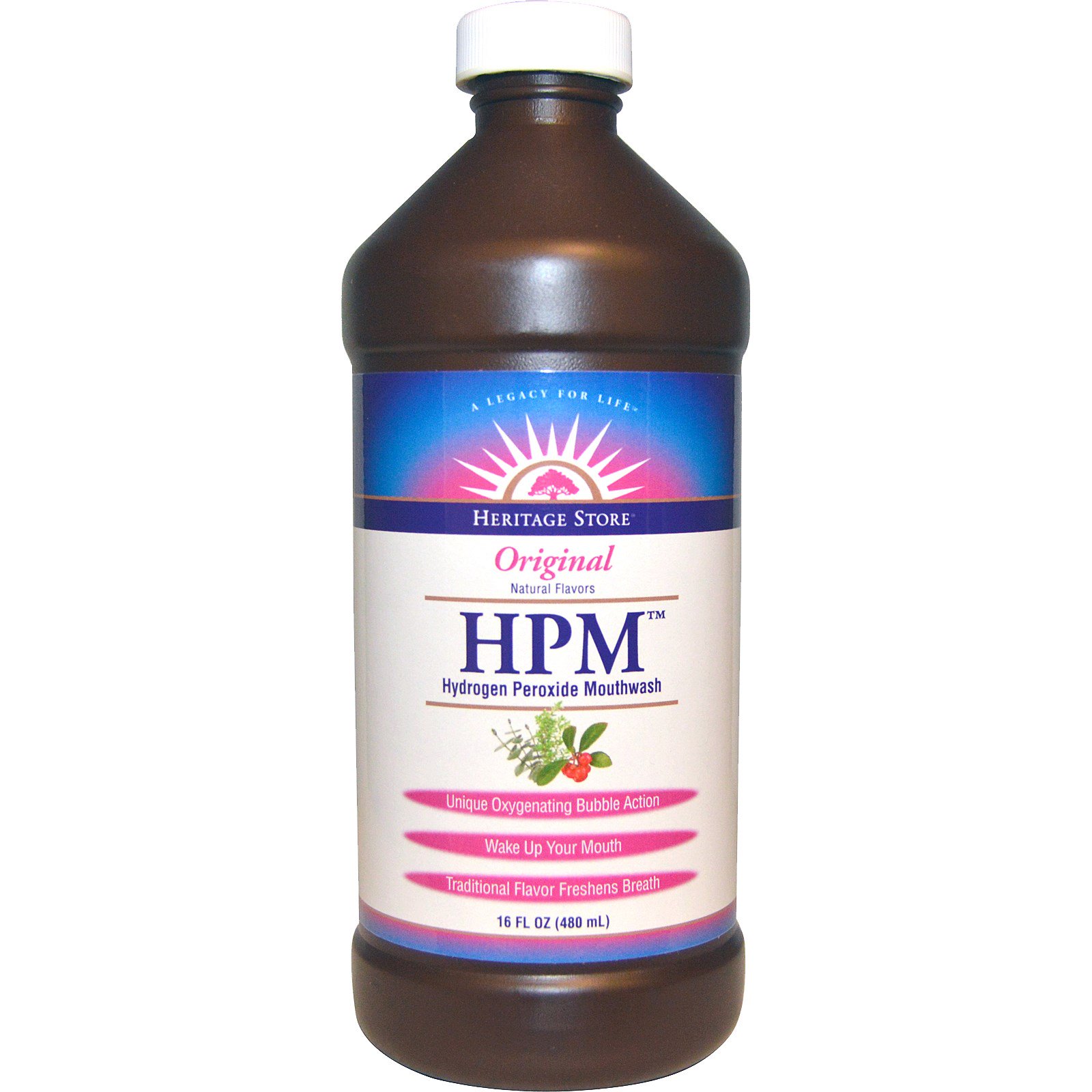 Comprar Heritage Store, HPM, Enxaguante Bucal Peróxido de Hidrogênio, Original, 16 fl oz (480 ml)