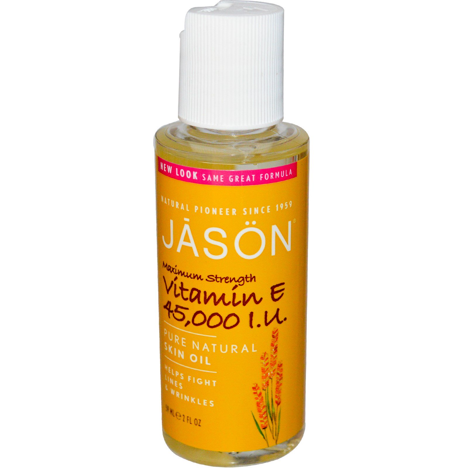 Comprar Jason Natural, Óleo para a Pele Puro e Natural, Vitamina E com Máxima Potência, 45.000 UI, 59 ml (2 fl oz)