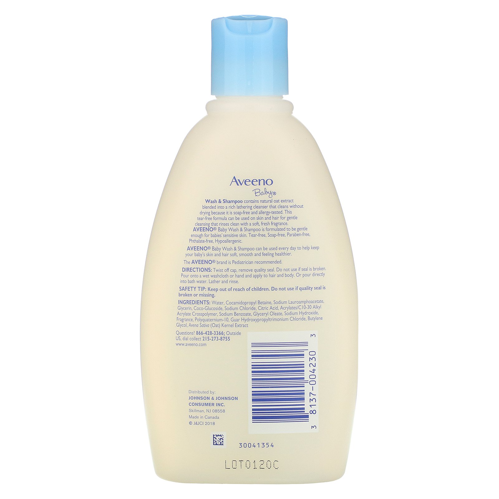 Comprar Aveeno, Baby, Wash & Shampoo, Levemente Perfumado, 12 fl oz (354 ml) - Imagem 2